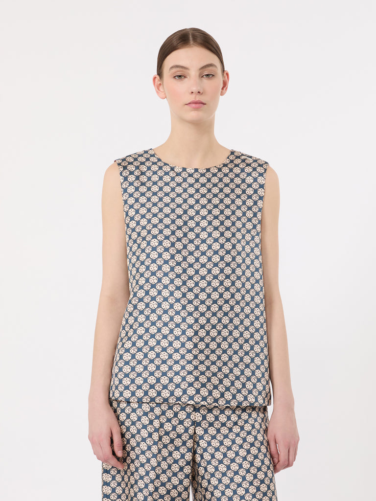 max mara printed silk top