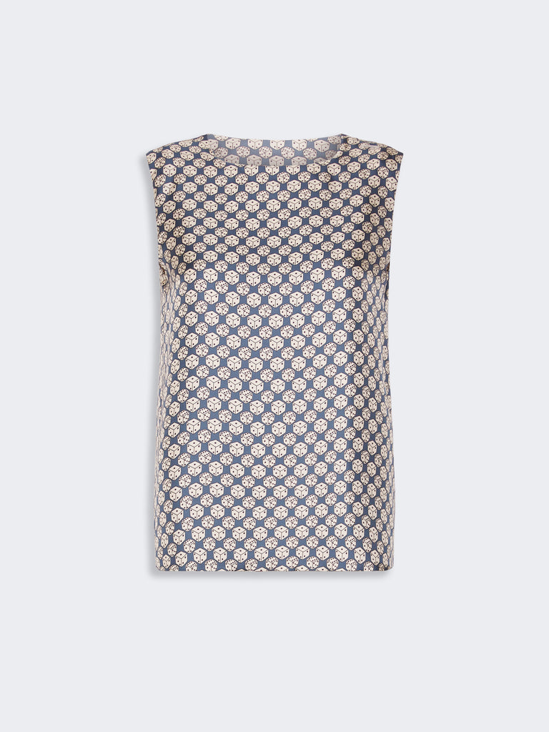 max mara printed silk top