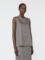 max mara printed silk twill top for women