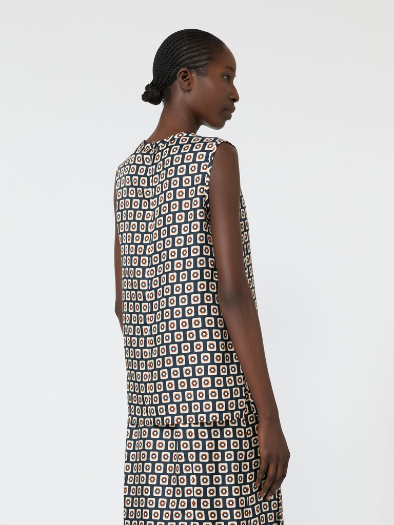 max mara printed silk twill top