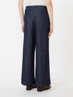 max mara straight-fit cotton and linen denim trousers for women
