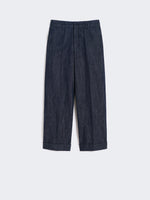 max mara straight-fit cotton and linen denim trousers for women
