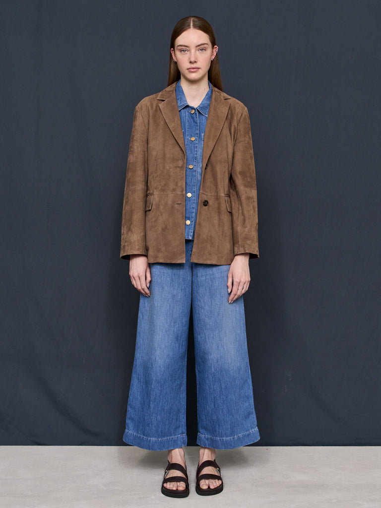 max mara cotton and linen denim jeans