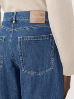 Cotton denim candle-leg jeans
