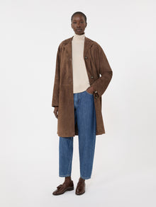 Cotton denim candle-leg jeans