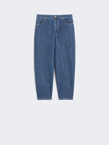 Cotton denim candle-leg jeans
