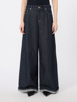 max mara cotton denim wide-leg jeans for women