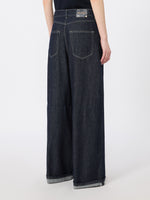 max mara cotton denim wide-leg jeans for women