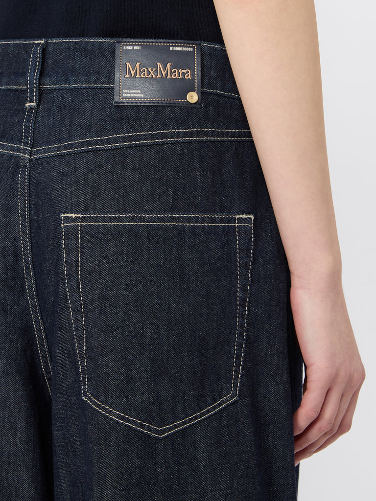 max mara cotton denim wide-leg jeans