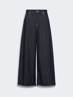 max mara cotton denim wide-leg jeans for women