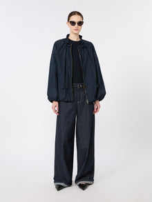 Cotton Denim Wide-Leg Jeans for Women - Ultramarine - Max Mara UAE