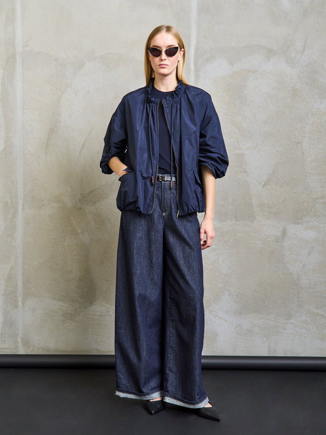 max mara cotton denim wide-leg jeans for women