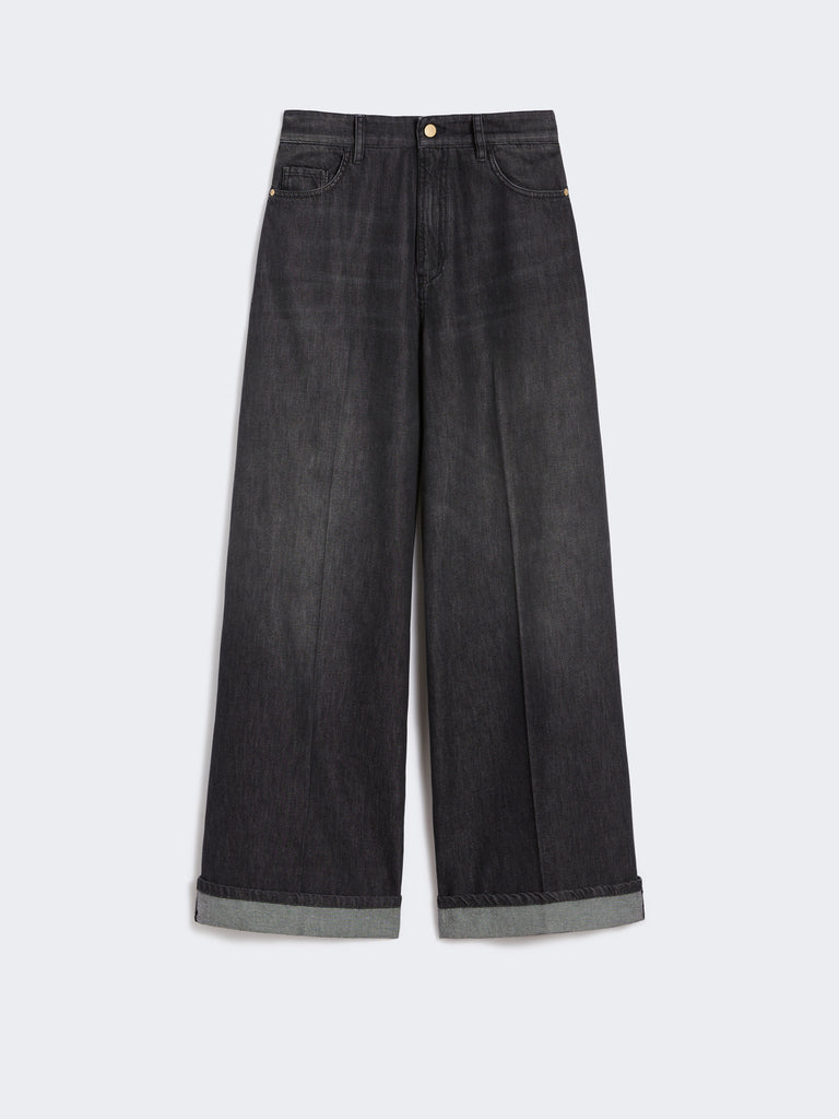 Denim turn-up jeans