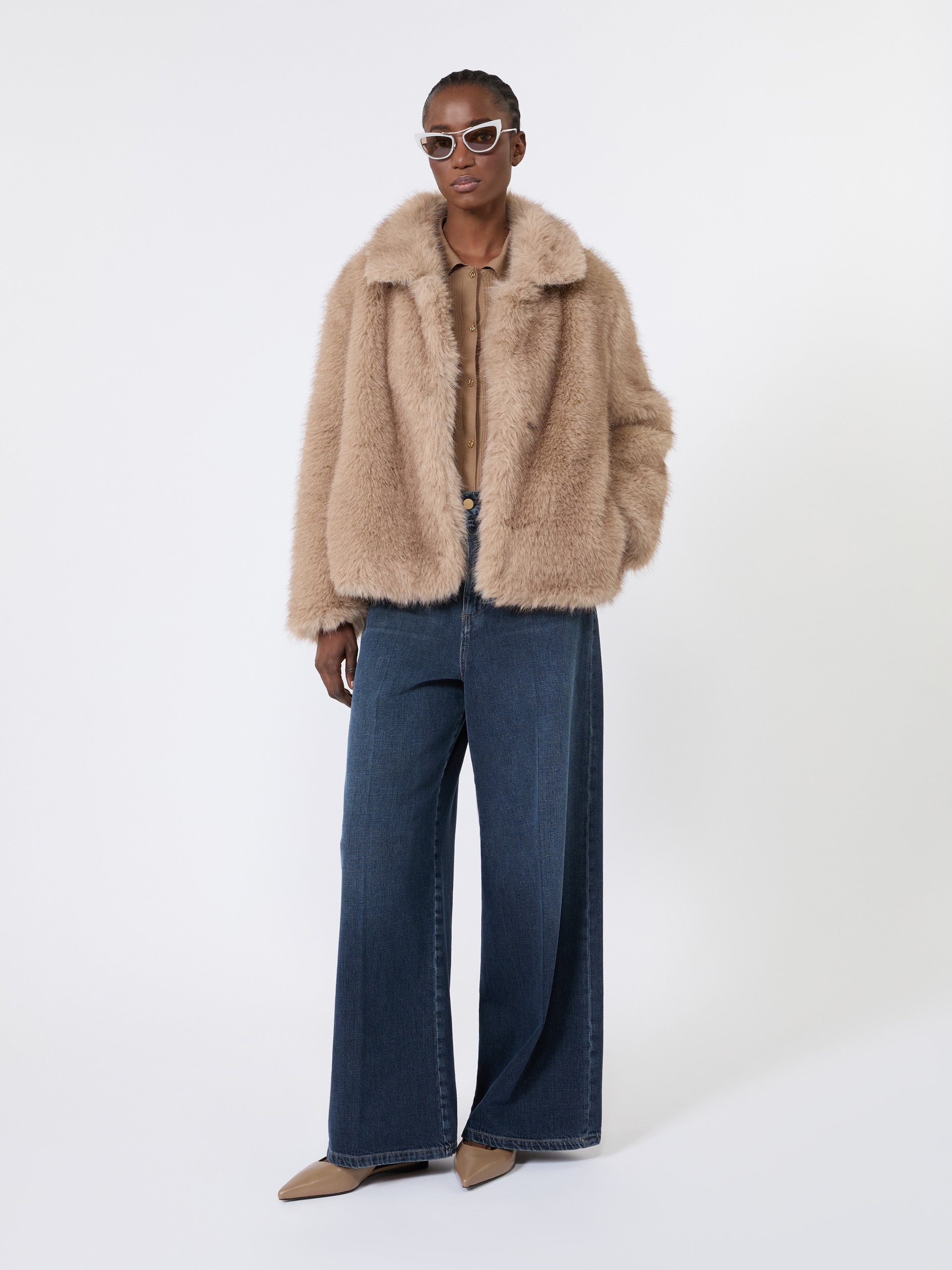 max mara wide, cotton denim jeans for women