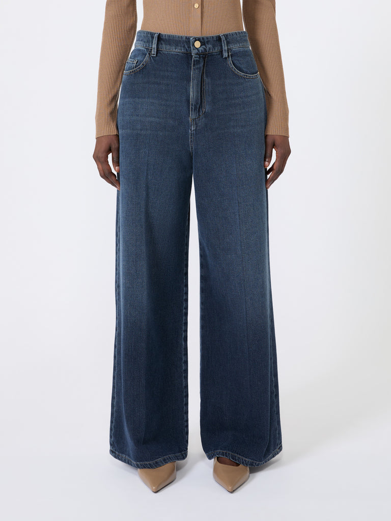max mara wide, cotton denim jeans