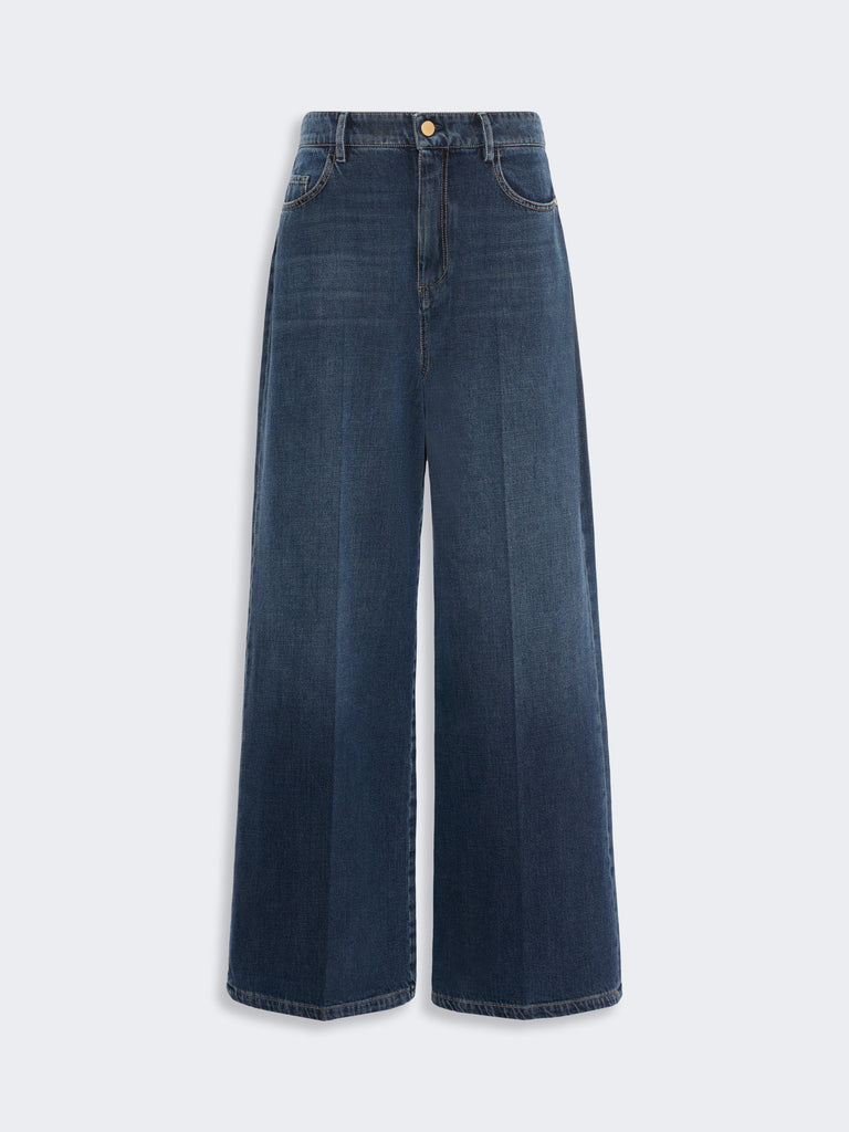 max mara wide, cotton denim jeans