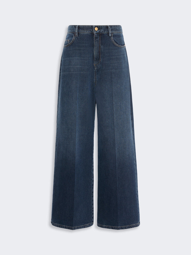 max mara wide, cotton denim jeans for women