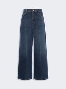 Wide, Cotton Denim Jeans for Women - Midnightblue - Max Mara UAE