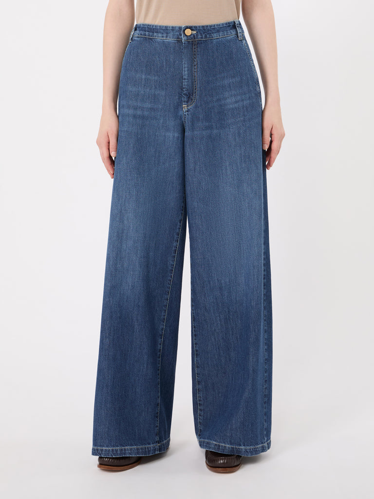 max mara straight leg cotton denim trousers