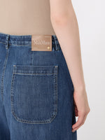 max mara straight leg cotton denim trousers for women