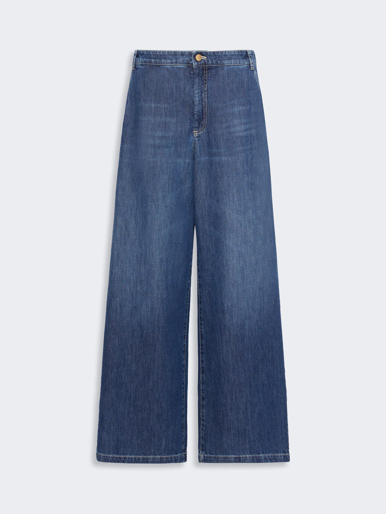 max mara straight leg cotton denim trousers