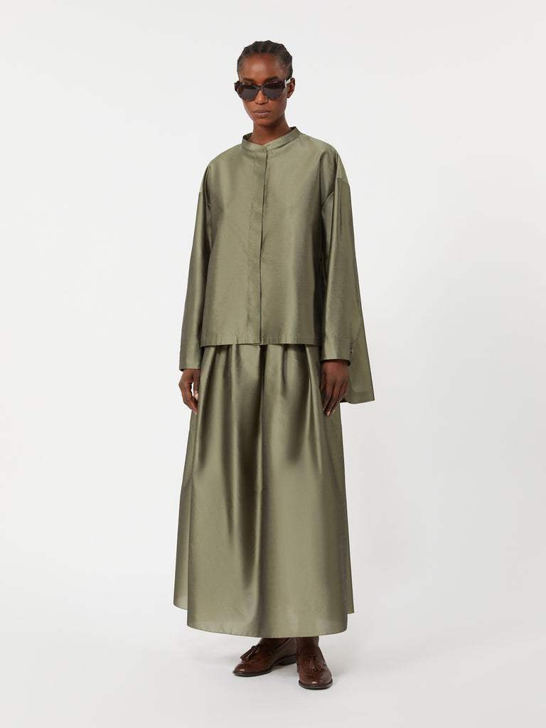 max mara silk-blend organza shirt