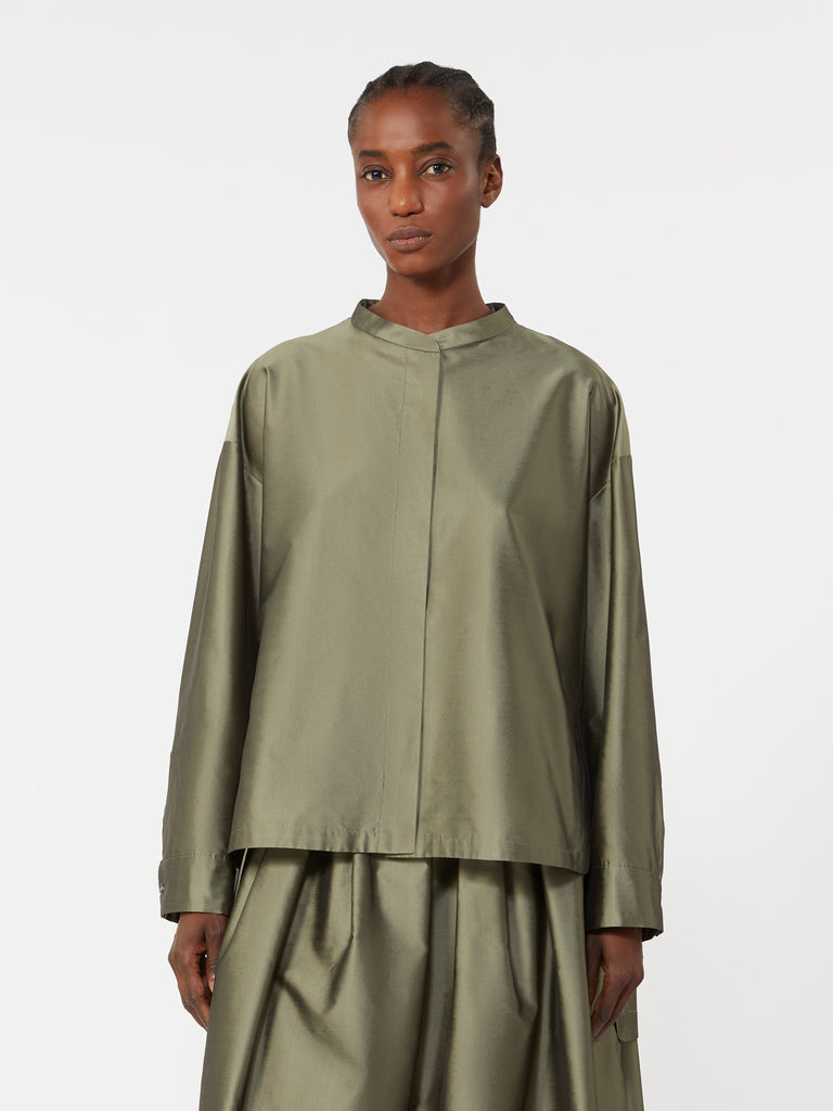 max mara silk-blend organza shirt