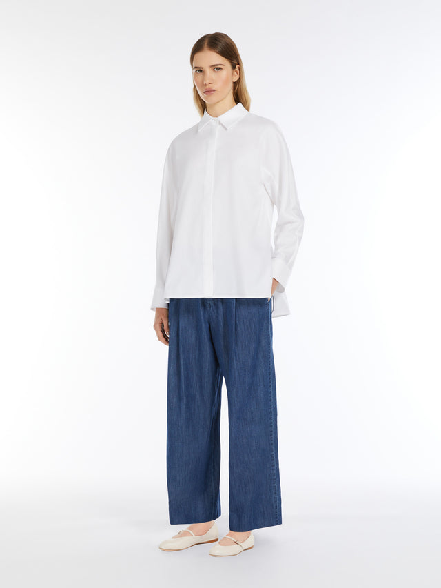 Cotton Oxford Shirt for Women - White - Max Mara UAE