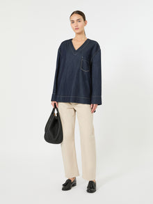 Lightweight Denim Blouse for Women - Midnightblue - Max Mara UAE