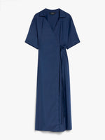 Stretch Poplin Wrap Dress for Women - Cornflower Blue - Max Mara UAE