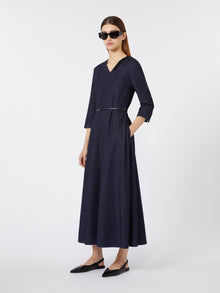 Flared Stretch Denim Dress for Women - Midnightblue - Max Mara UAE