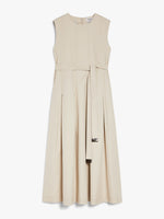 Sleeveless Twill Dress for Women - Beige - Max Mara UAE