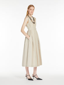 Sleeveless Twill Dress for Women - Beige - Max Mara UAE