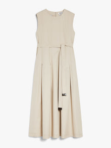 Sleeveless Twill Dress for Women - Beige - Max Mara UAE