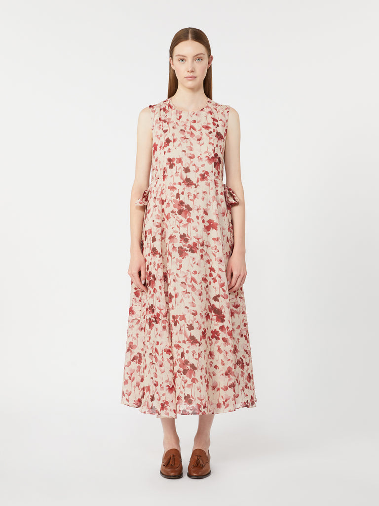 max mara printed ramie canvas dress