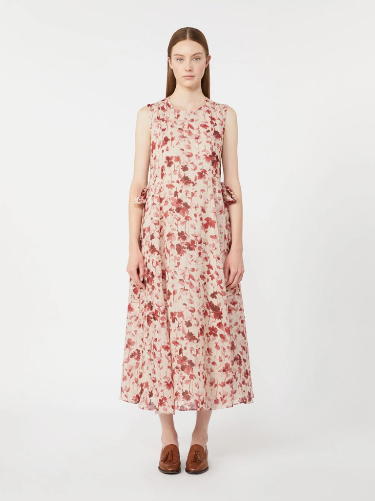 max mara printed ramie canvas dress