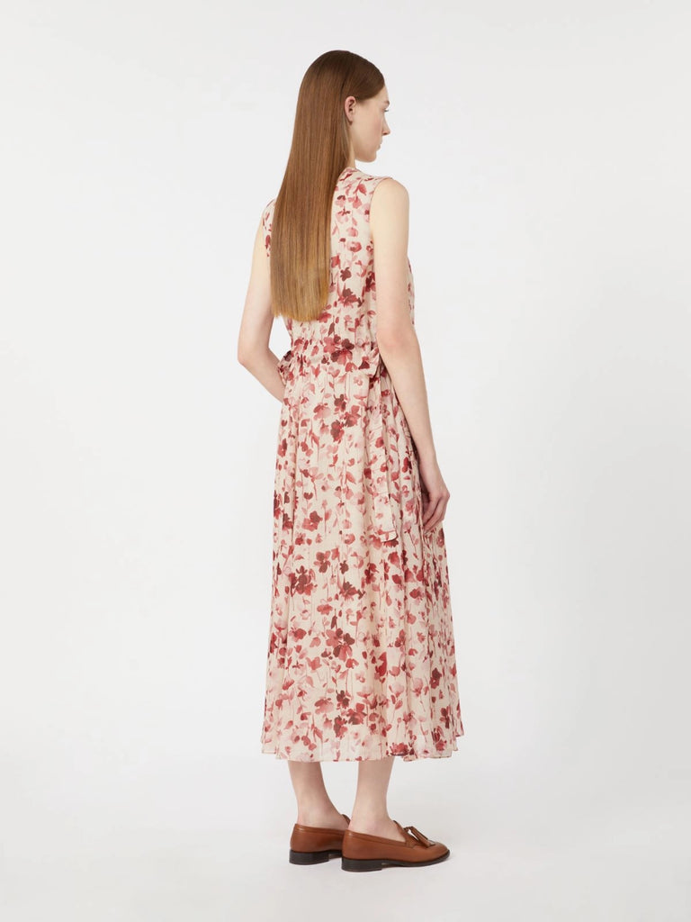 max mara printed ramie canvas dress