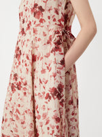 Printed Ramie Canvas Dress for Women - Pink - Max Mara UAE