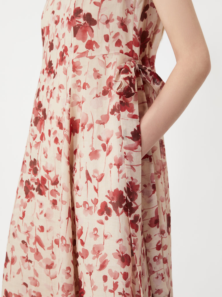 max mara printed ramie canvas dress