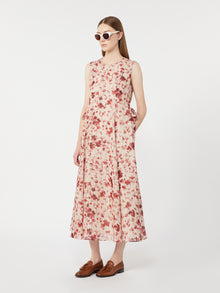 Printed Ramie Canvas Dress for Women - Pink - Max Mara UAE