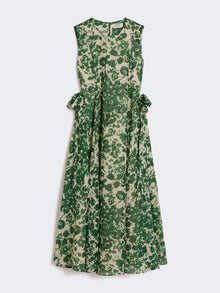 Printed Ramie Canvas Dress for Women - Green - Max Mara UAE