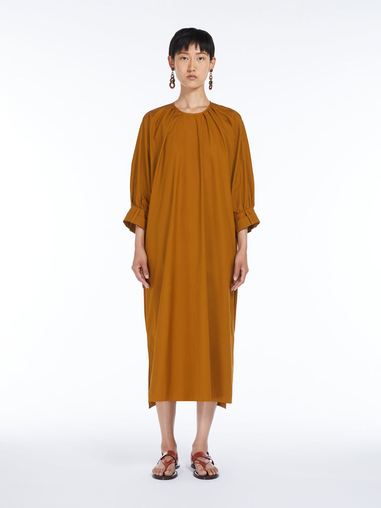 Poplin dress with buckles