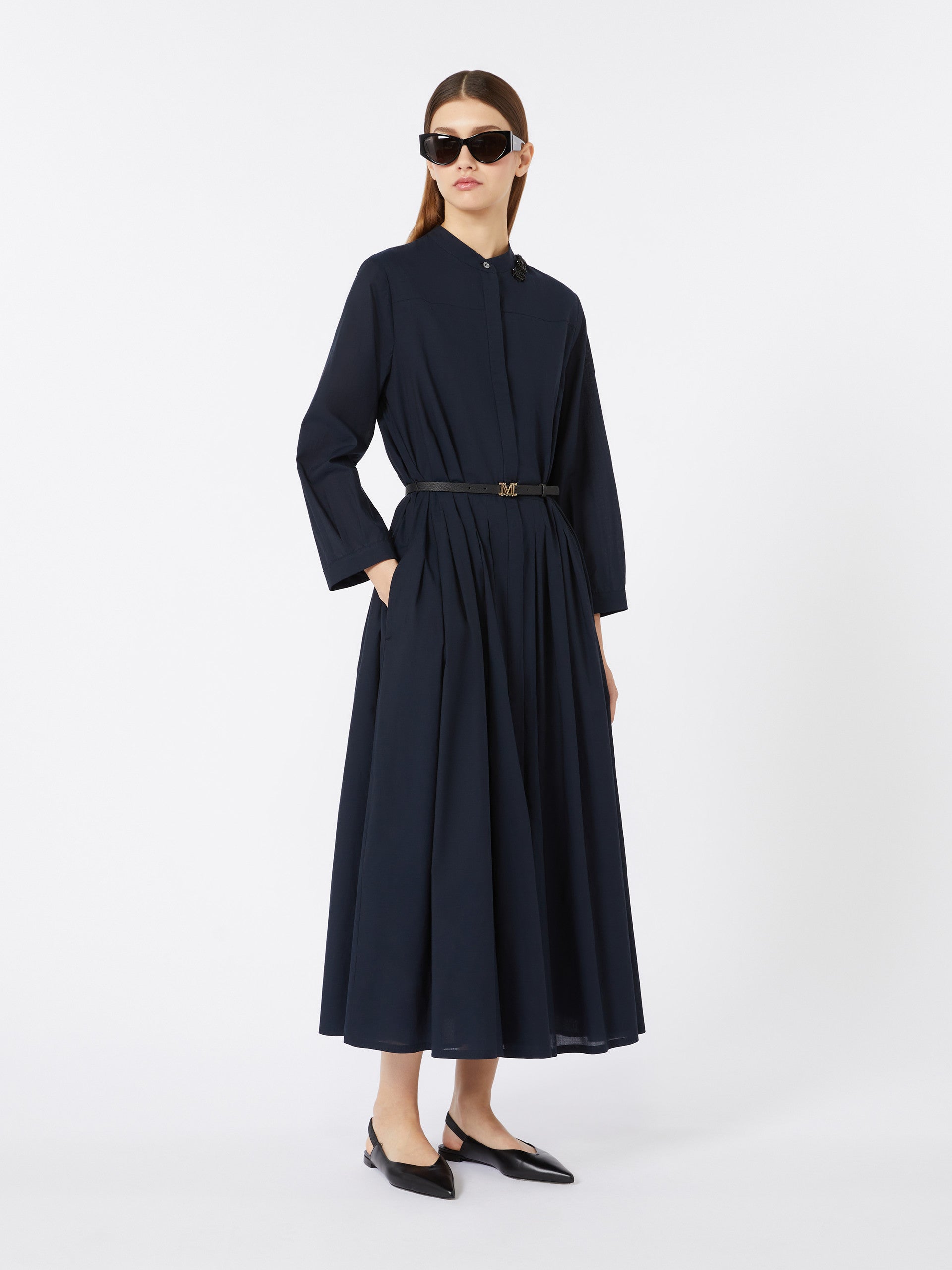max mara long cotton voile dress for women