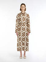 Shirt Dress In Printed Silk for Women - Ecru - Max Mara UAE