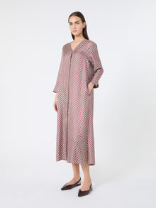 Printed Silk Dress for Women - Red - Max Mara UAE
