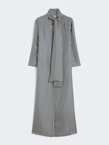 Printed Silk Dress for Women - Midnightblue - Max Mara UAE