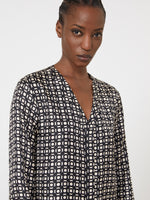 Printed Silk Dress for Women - Black - Max Mara UAE