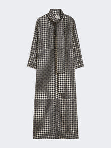 Printed Silk Dress for Women - Black - Max Mara UAE