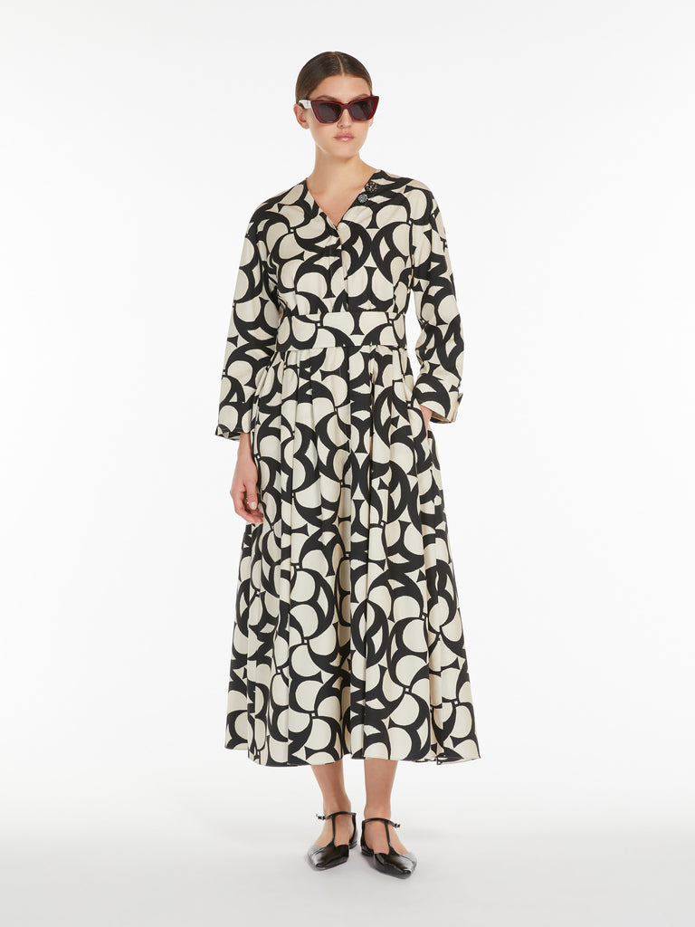 max mara printed cotton shirt dress