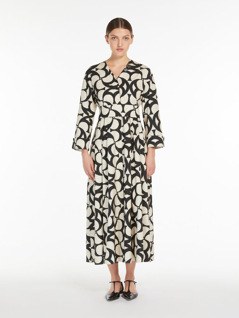 max mara printed cotton shirt dress